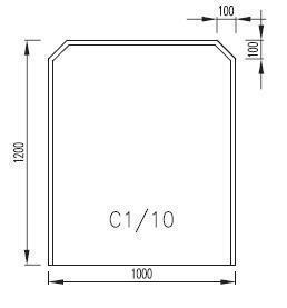 Podkladové sklo C1/10F (rohy 100 x 100 místo 200 x 200)
